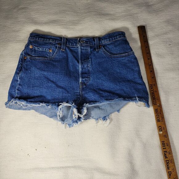 Levi Shorts Jean Womens Size 29 Blue Y2k Preppy Booty Cut Beach 501 Y2k Grunge - Picture 5 of 16